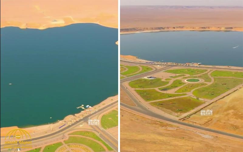 شاهد: بحيرة ضخمة وسط الصحراء في الجوف لا تجف طوال العام.. والكشف عن طريقة تكوينها!