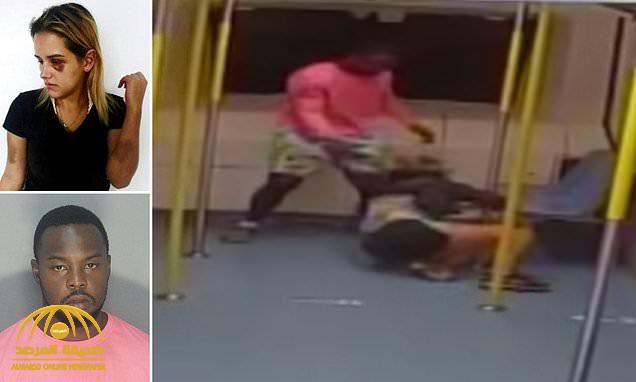 شاهد : شاب أمريكي أسود يعتدي بوحشية على فتاة داخل عربة مترو!