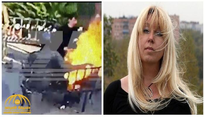 شاهد : صحفية  روسية تشعل النار في جسدها .. وتترك رسالة مؤثرة!