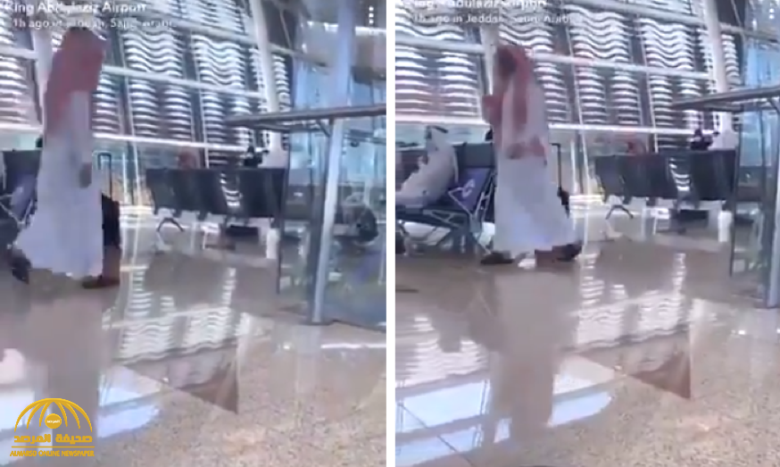 شاهد.. مسافر في مطار جدة يقوم بتصرفات غريبة: "أنا الله.. وهذا حبيبي محمد"!