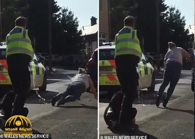شاهد : الشرطة البريطانية تصعق امرأة حامل بمسدس كهربائي وتسقطها على الأرض