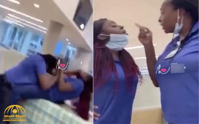 شاهد: مشاجرة عنيفة بين ممرضتين داخل مستشفى في لندن !