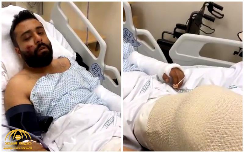شاهد : إصابة مشهور سناب "محمد الموسى" بكسور بعد تعرضه لحادث مروري مروع