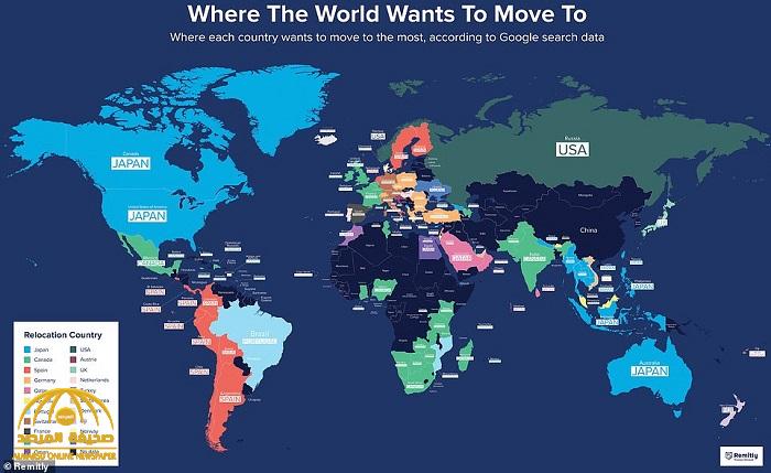 لأول مرة.. شاهد: خريطة تكشف عن الدول التي يرغب سكان العالم الانتقال إليها!