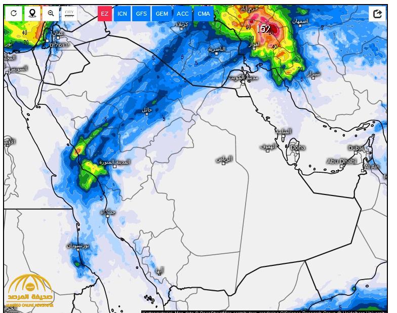المسند : حالة مطرية ثالثة تبدأ غداً "الجمعة" وتؤثر على 7 مناطق