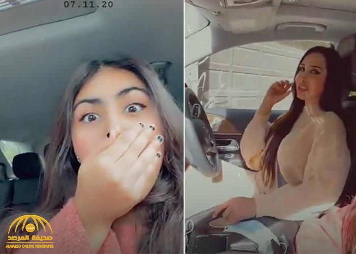 شاهد: لحظة نجاة هند القحطاني من حادث أثناء قيادتها السيارة.. وابنتها: "يا الله كنا هنصقع"!