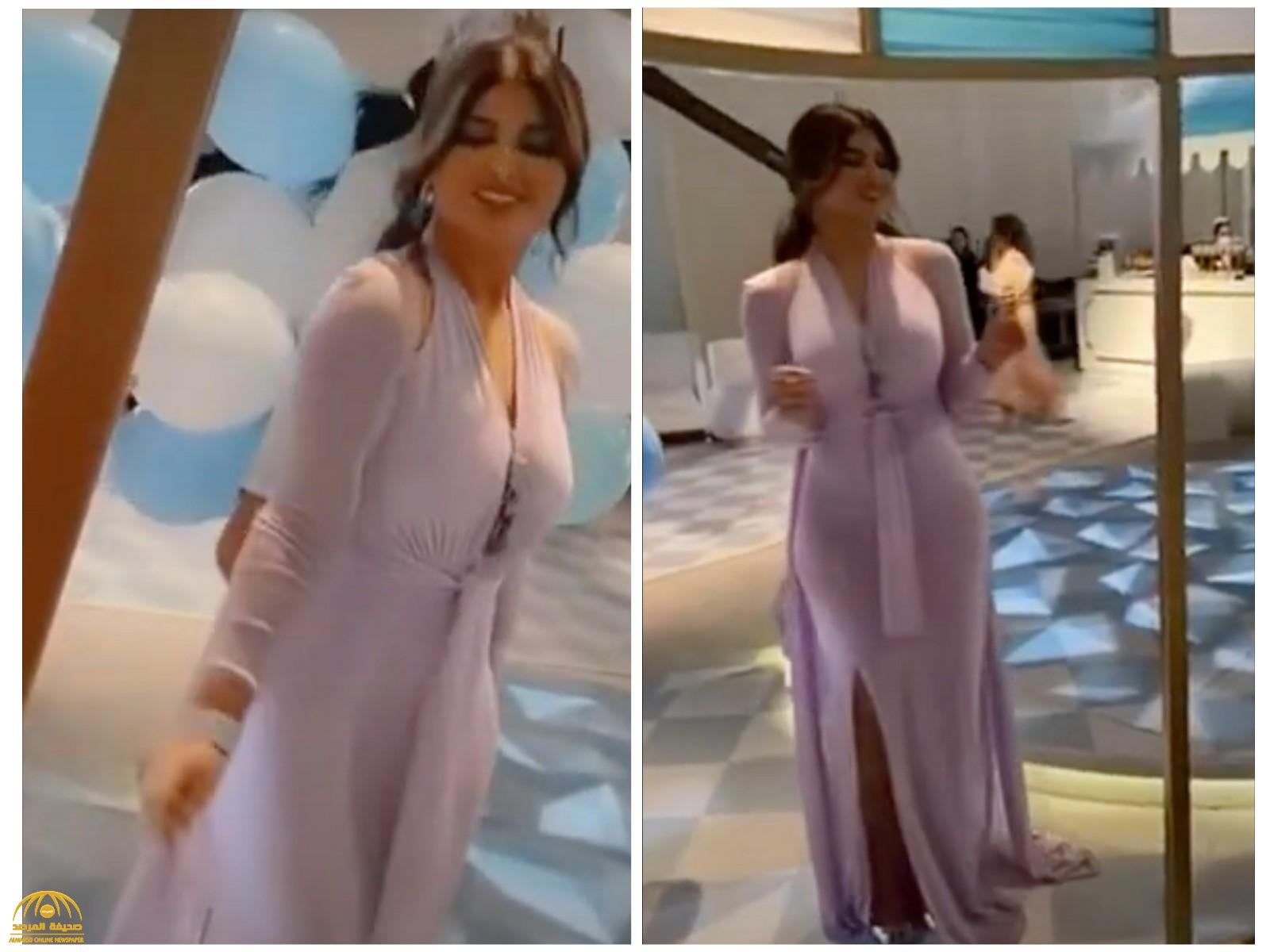 شاهد.. وصلة رقص للممثلة أميرة محمد في عيد ميلادها الضخم بأحد فنادق الرياض