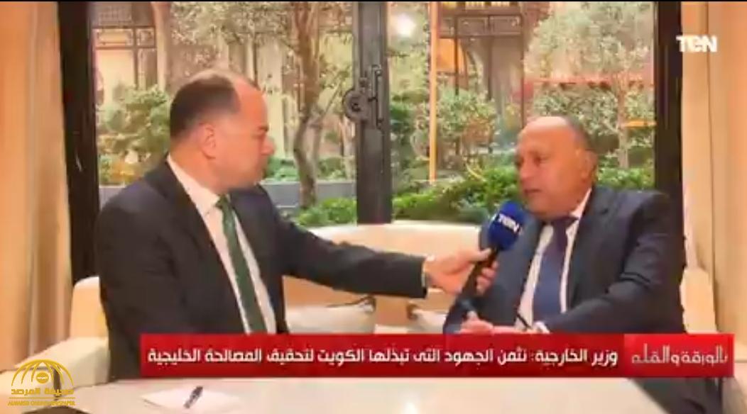 بالفيديو : أول تعليق من وزير خارجية مصر"سامح شكري" على المصالحة الخليجة مع قطر