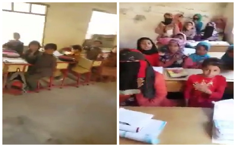 شاهد .. معلم حوثي يلقن الأطفال في المدارس "اللطم" على الطريقة الخمينية