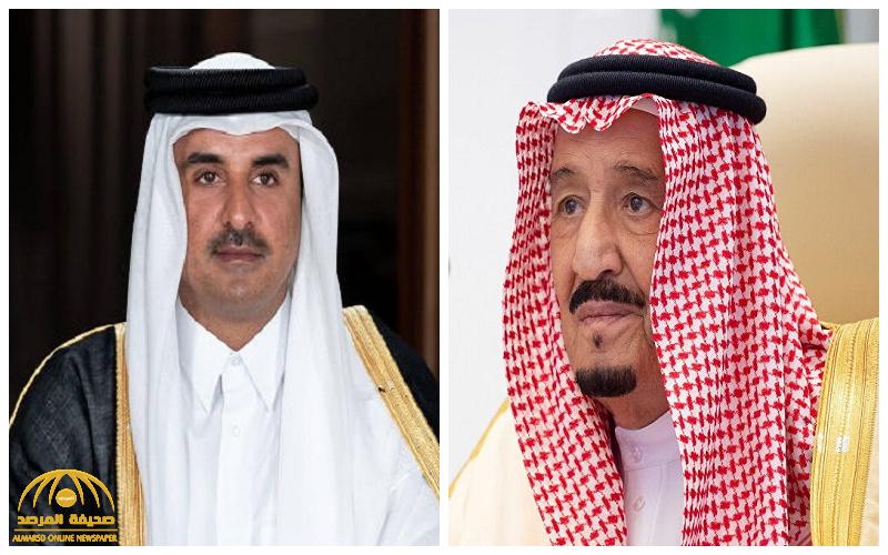 أمير قطر يبعث برقية لخادم الحرمين