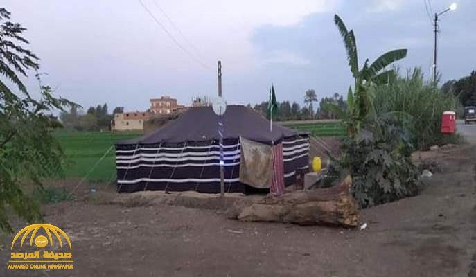شاهد.. سر صورة العلم السعودي المرفوع بجوار خيمة على أرض زراعية في مصر !