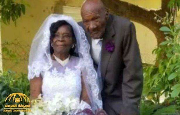 شاهد بالصور.. عريسان يحتفلان بحفل زفافهما في عمر 91 عاما في جامايكا