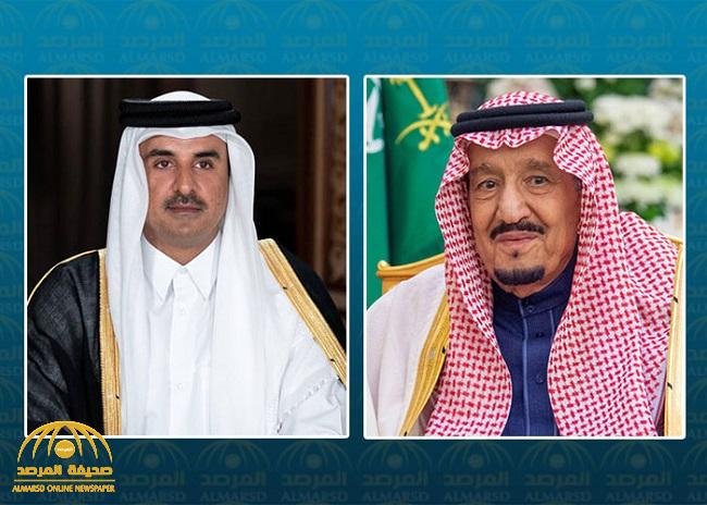 أمير قطر يبعث برقية إلى خادم الحرمين