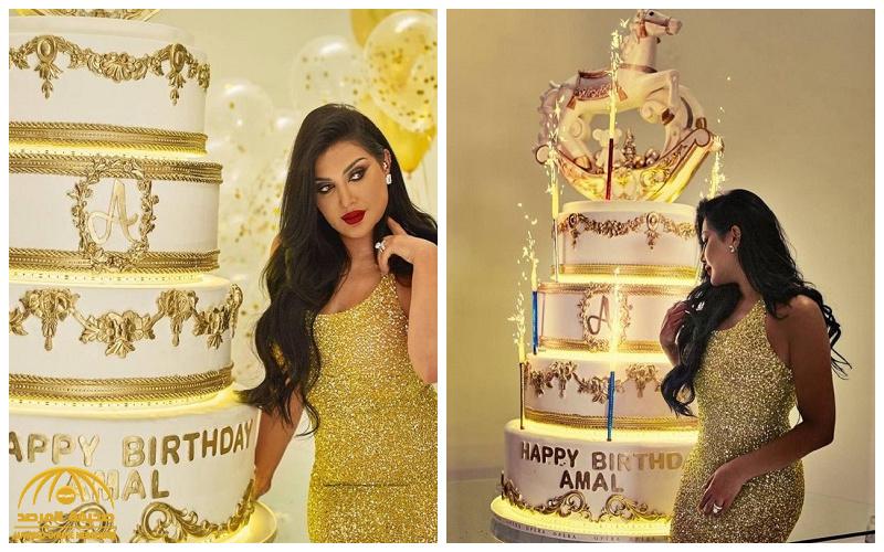 شاهد: الفنانة الكويتية "أمل العوضي" تحتفل بعيد ميلادها .. هل ارتدت فستان "ياسمين صبري"؟