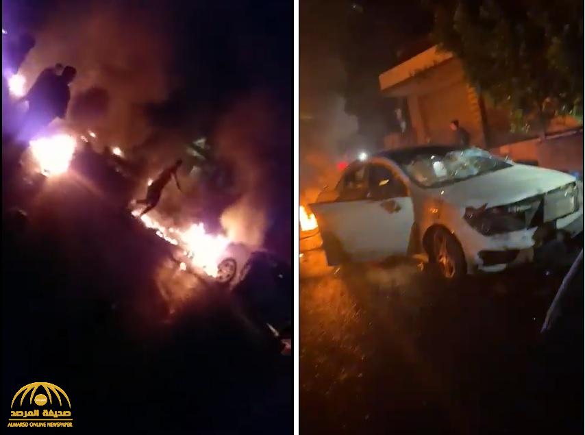 شاهد : سيارة مسرعة تدهس المتظاهرين بلبنان.. والكشف عن عدد المصابين