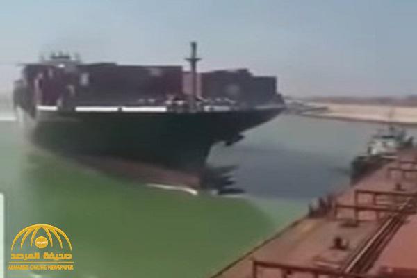 شاهد .. حقيقة الفيديو المتداول للحظة جنوح السفينة في قناة السويس