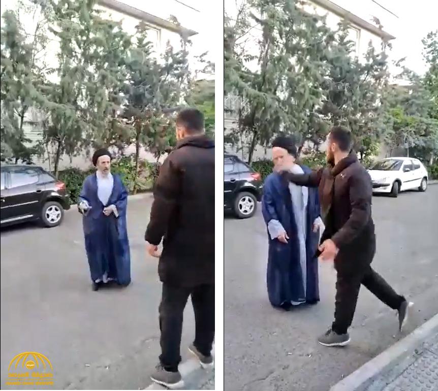 شاهد .. شاب إيراني يصفع رجل دين شيعي على وجهه : "دمرتم مستقبلنا !"
