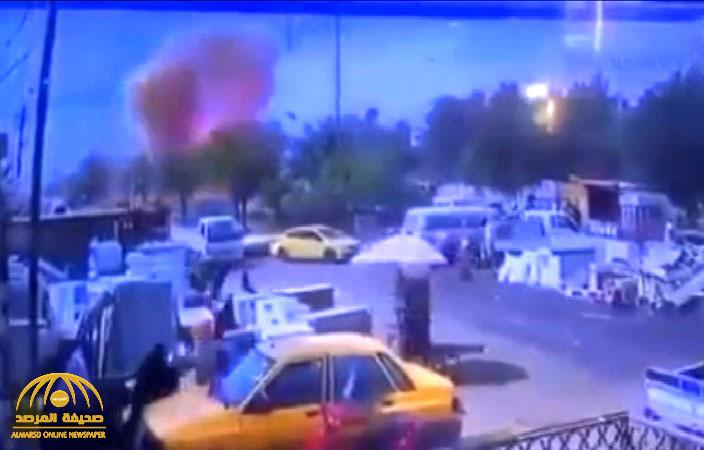 شاهد.. لحظة انفجار سيارة محملة بالمتفجرات في بغداد!