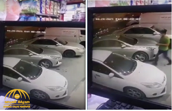 شاهد.. لحظة سرقة سيارة تركها صاحبها في وضع التشغيل أمام محل بقالة في الرياض