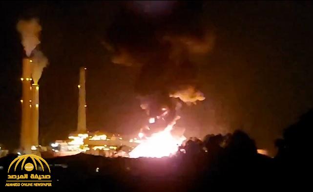 شاهد : حريق هائل في خط أنابيب الوقود بين إيلات وعسقلان بعد استهدافه بصواريخ من غزة