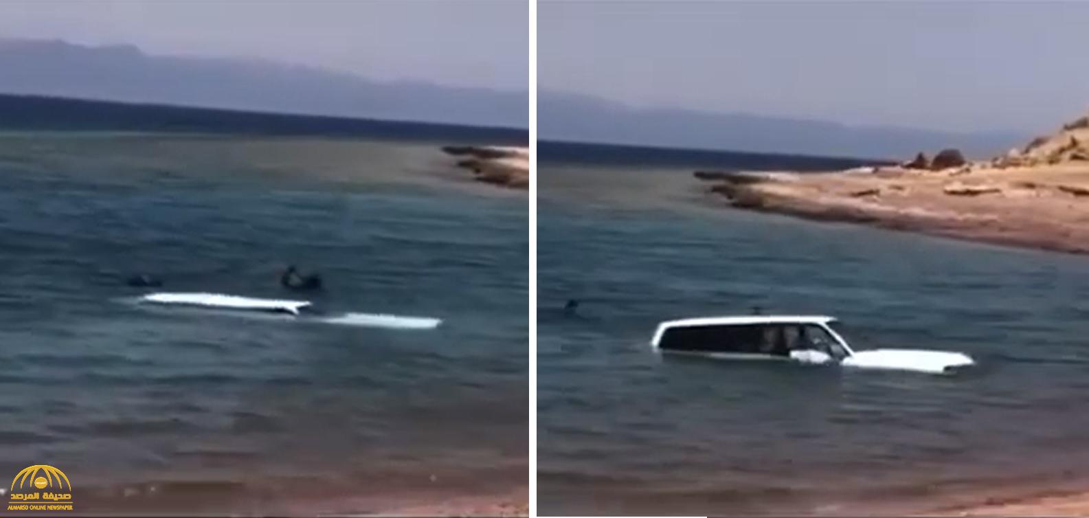 شاهد.. لحظة انتشال سيارة مواطن بعد سقوطها في البحر بتبوك