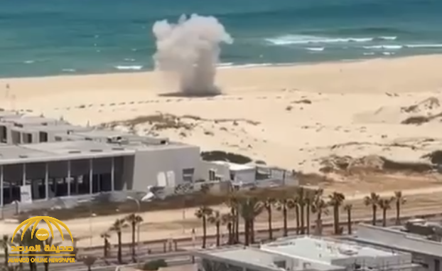 شاهد.. لحظة سقوط صاروخ أطلقته كتائب القسام على ميناء أسدود الإسرائيلي