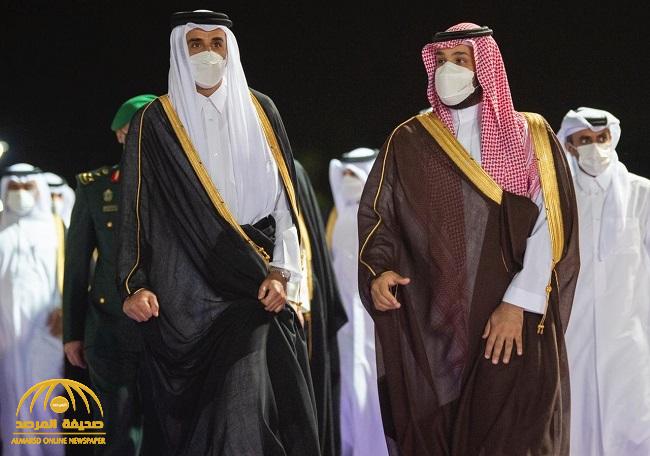 ولي العهد يستقبل أمير قطر بمطار الملك عبدالعزيز الدولي في جدة -فيديو وصور