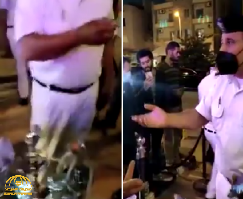 شاهد: ملاسنة حادة بين صاحب مطعم  وضابط شرطة مصري بسبب إصراره على مصادرة "الشيشة"