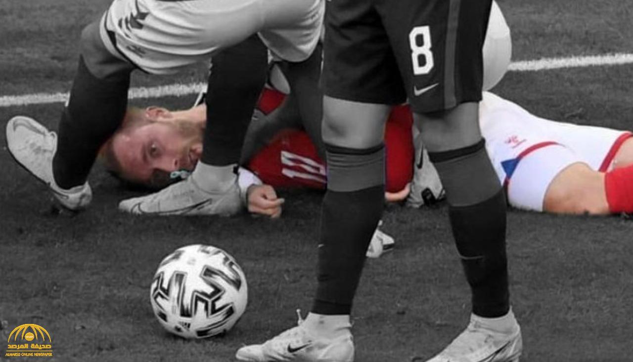 شاهد لحظة سقوط لاعب الدنمارك "إريكسن" بعد تعرضه لأزمة قلبية أثناء مباراة أمام منتخب فنلندا