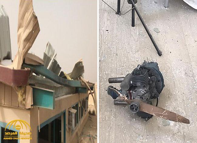 بالصور : سقوط طائرة حوثية مفخخة على مدرسة بعسير