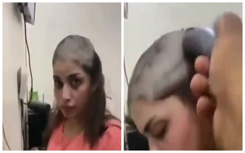 شاهد.. فيديو صادم لحلق شعر فتاة أردنية  بعد اختطافها في ليبيا
