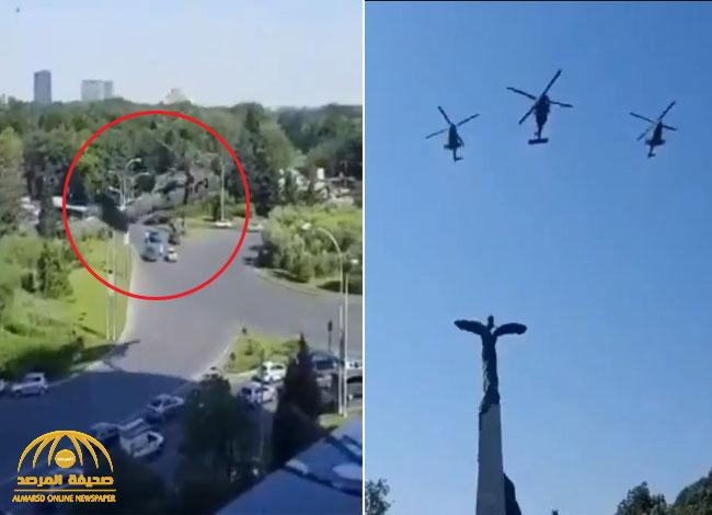 شاهد.. طائرة "بلاك هوك" أمريكية تخرج عن سربها وتهبط في شارع مزدحم في رومانيا
