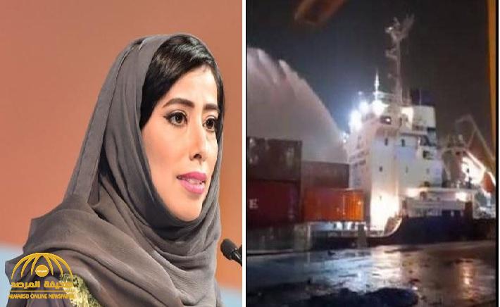 مسؤولة بحكومة دبي تكشف عن جنسية السفينة التي احترقت إحدى حاوياتها بميناء جبل علي (فيديو)