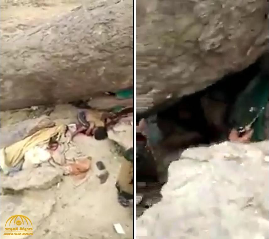 شاهد.. قوات الشرعية اليمنية تأسر  مجموعة من  الحوثيين  داخل كهف جبلي في مأرب