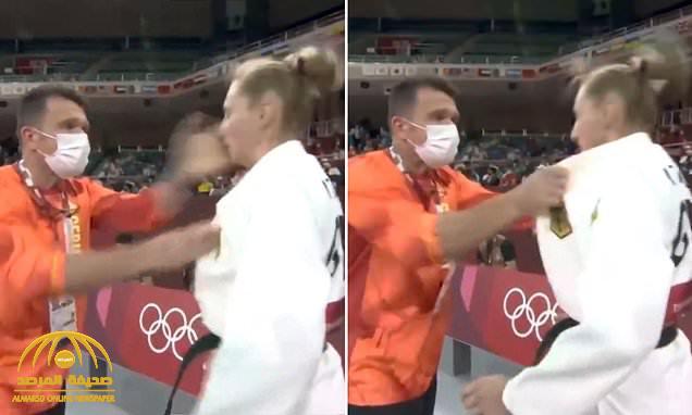 لسبب غريب .. شاهد : مدرب جودو  ألماني يصفع لاعبته بعنف في الأولمبياد!