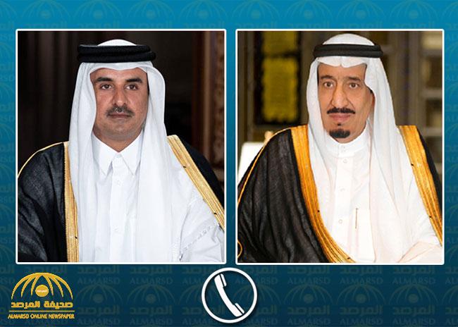 خادم الحرمين يتلقى اتصالاً هاتفيًا من أمير قطر