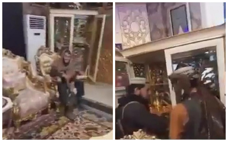 شاهد.. عناصر من طالبان داخل  منزل  الجنرال عبدالرشيد دستم بعد هروبه إلى أوزبكستان