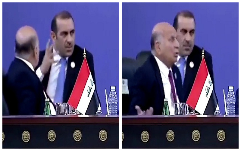 أحدهم وصفه بالجنون.. شاهد: ردة فعل مسؤولين عراقيين بعد الخطأ الذي ارتكبه وزير خارجية إيران في قمة بغداد !