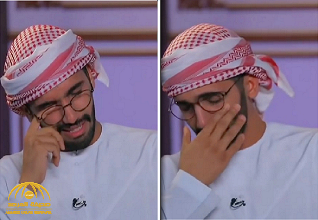 شاهد.. الإعلامي الإماراتي أحمد خميس يبكي  على الهواء : ” نسيت لوهلة عن كوني مجهول النسب “ !