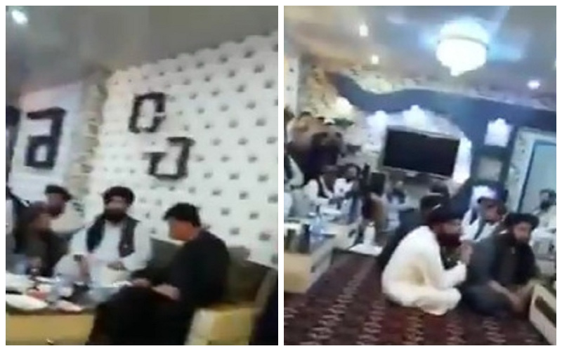في جلسة جماعية.. شاهد: لحظة تسليم حاكم "قندهار" المدينة إلى الحاكم الجديد التابع لـ"طالبان"
