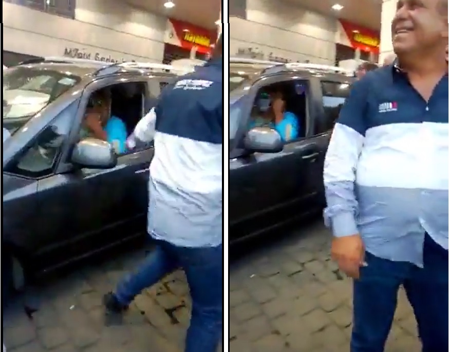 شاهد: لحظة ضبط  لبناني تنكر في زي امرأة داخل محطة وقود في بيروت