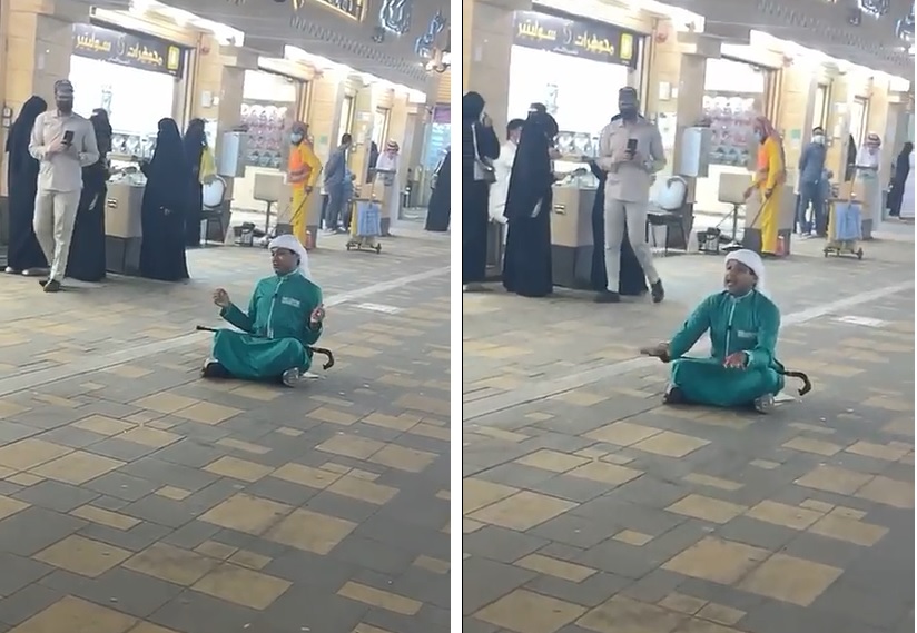شاهد .. فيديو غريب لـ"الزعاق" يجلس على الأرض داخل سوق ويثير ضحك المارة!