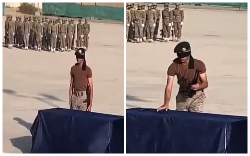 في 37 ثانية.. شاهد: جندي يفك ويركب سلاح رشاش وهو مغمض العينين