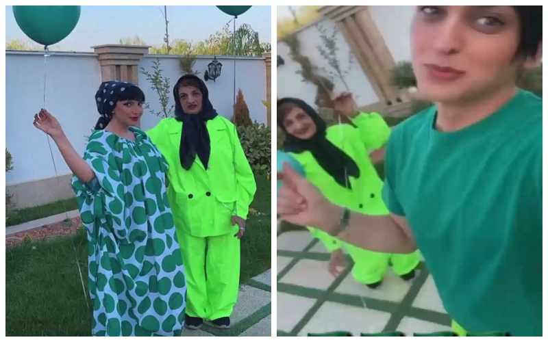 شاهد.. مشهور سناب "شهاب" يحتفل باليوم الوطني 91 وجدته ترتدي اللون الأخضر