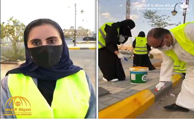 شاهد : فتيات سعوديات يشاركن في العمل التطوعي لتجميل الأماكن العامة بالرياض