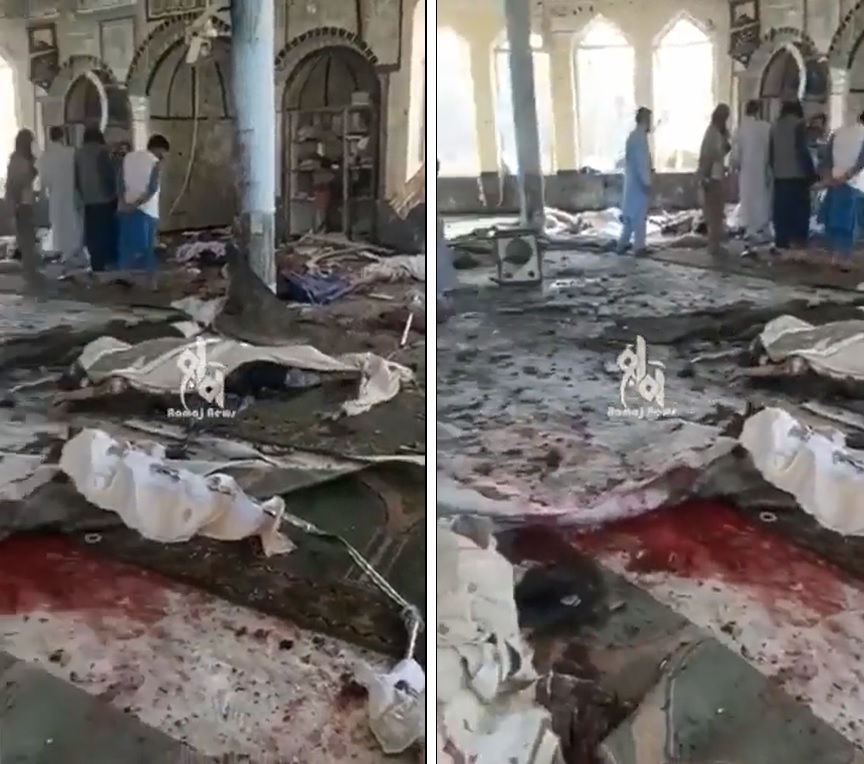 شاهد : انتحاري يفجر نفسه داخل مسجد في أفغانستان أثناء صلاة الجمعة .. والكشف عن عدد القتلى والمصابين