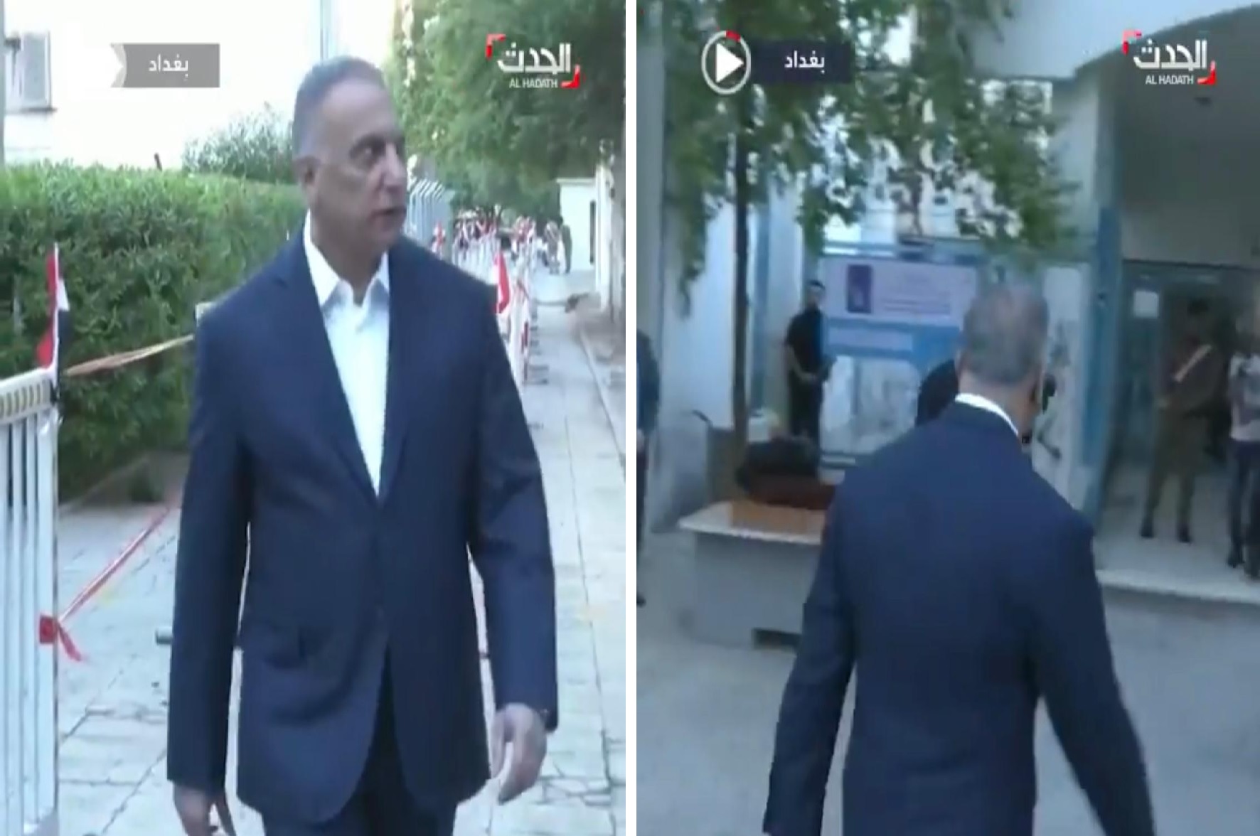 شاهد.. فيديو غريب لتفتيش "الكاظمي" قبل دخوله مركز انتخابي في بغداد يثير الجدل بين العراقيين