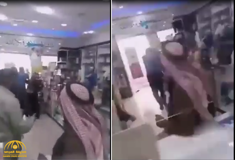 شاهد.. ردة فعل امرأة  ضبطت زوجها بالصدفة مع  أخرى داخل صيدلية في الأردن