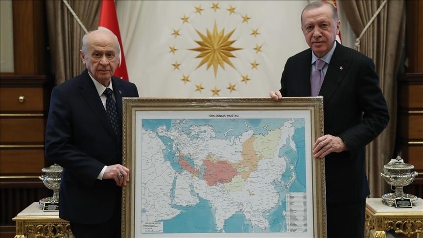 أول تعليق من الكرملين على خريطة أهديت لأردوغان تشمل أجزاء واسعة من روسيا