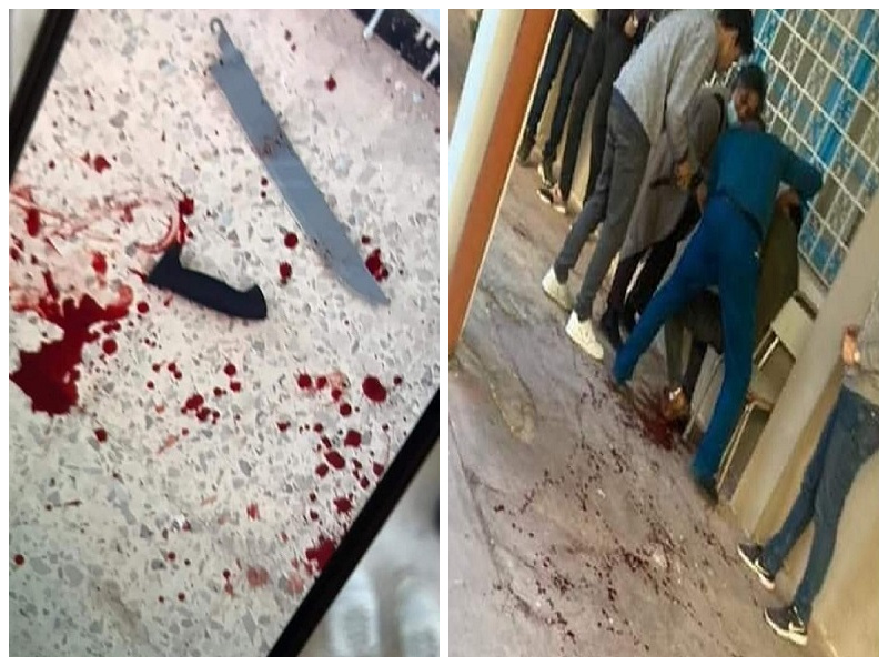 تونس.. شاهد فيديو مروع لتلميذ يعتدي على معلمه بالساطور داخل الفصل ويتركه غارقاً في دمائه